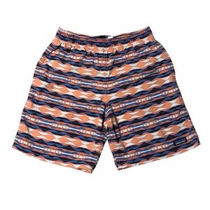 Patagonia Boys Orange Retro Geo Baggies Shorts Kids M